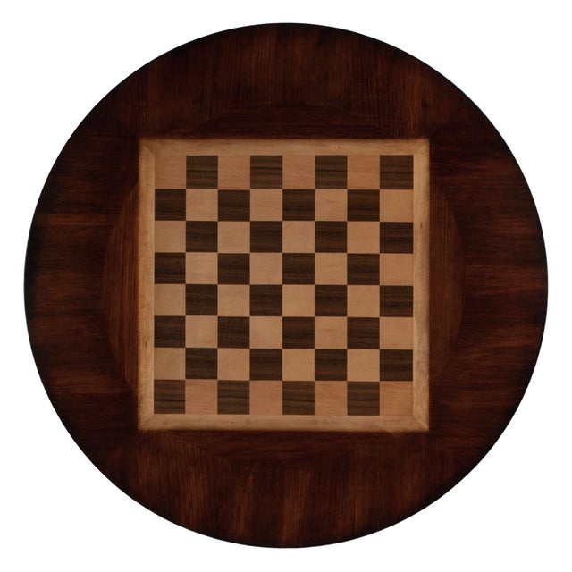 Francis 32 in. W Round Pedestal Base Game Table, Antique Cherry For Sale In Chicago - Image 6 of 7