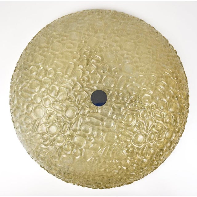 Mid-Century Modern Large Mid-Century Modern Textured Glass Flush Mount or Wall Light, Germany, 1970s For Sale - Image 3 of 18
