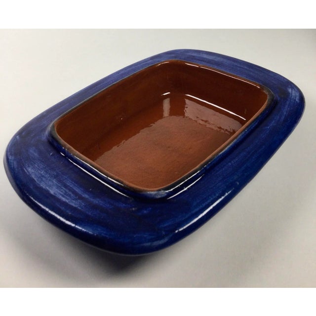 1990s Vintage Hand-Painted Butter Dish or Condiment Holder by Olaria For Sale - Image 5 of 13