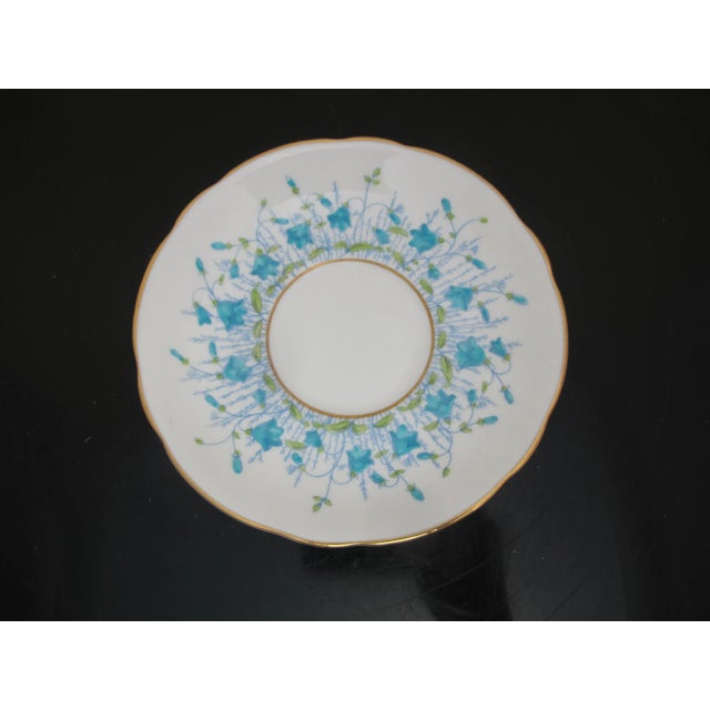 Early 20th Century Coalport Vintage Blue Flower Harebell Bone China Tea Cup & Saucer Set For Sale - Image 5 of 7