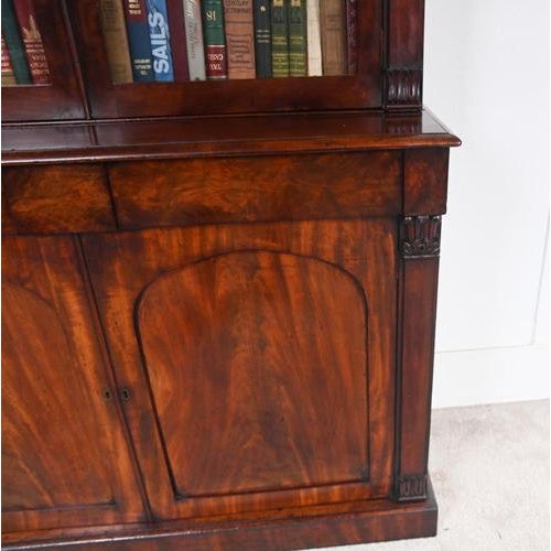 Victorian Glazed Mahogany Library Bookcase, 1840s For Sale - Image 5 of 15