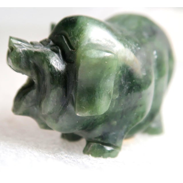 Figurative Miniature Hand-Carved Piglet of Serpentine Stone - Petey the Piglet! For Sale - Image 3 of 18