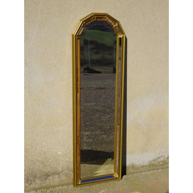 Golden Mirror with Beaded Frame and Fleur-de-Lys, 1980s For Sale - Image 15 of 15