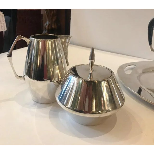 1950s Sterling Tea Service Designed by Gio Ponti for Reed and Barton - Set of 5 For Sale - Image 9 of 13