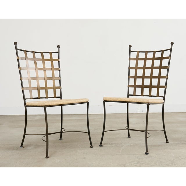 Metal Set of Four Papperzini Style Amalfi Iron Garden Chairs For Sale - Image 7 of 18