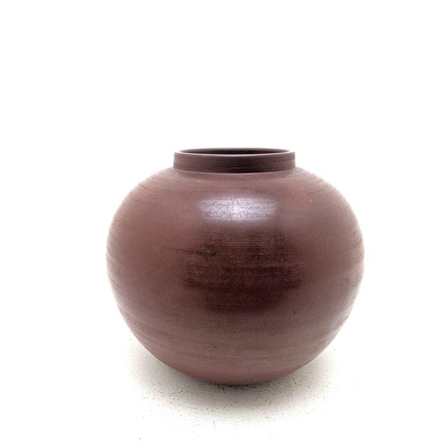 Spherical vase made of Böttger stoneware, minimalist form in the Bauhaus style, presumably a homage to the historical...