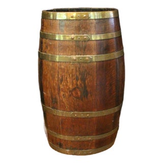 Later 19th Century English Staved Brass Bound Barrel Stick Stand For Sale