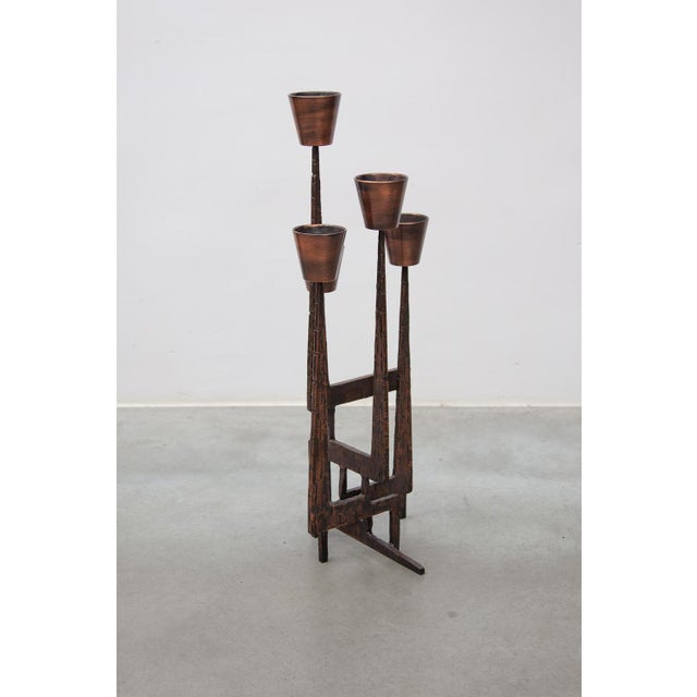 Brutalist Candleholder Sculpture in Wrought Iron, France, 1970s For Sale - Image 9 of 16