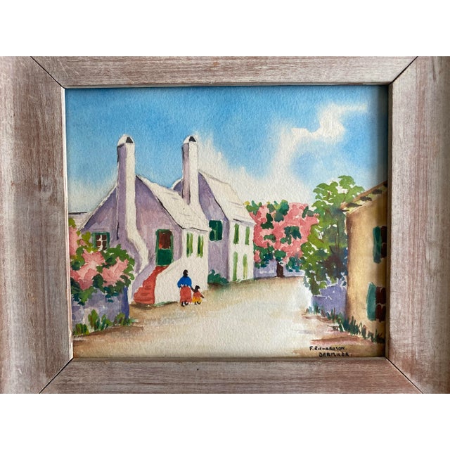Small Vintage Watercolors of Bermuda Signed F Richardson - a Pair, Framed For Sale - Image 4 of 10