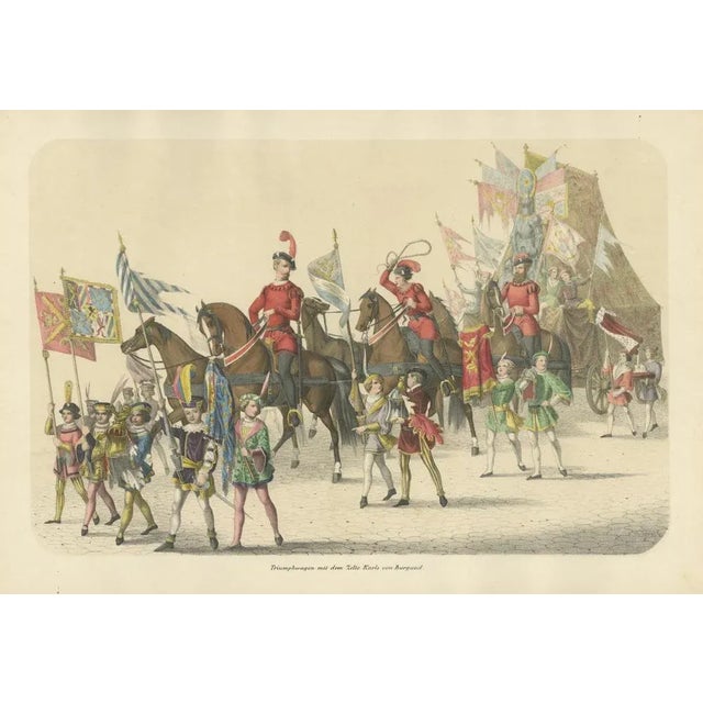 Paper Burgundian Triumph, The Grand Procession of Charles the Bold's Defeat, 1855, Print For Sale - Image 7 of 10