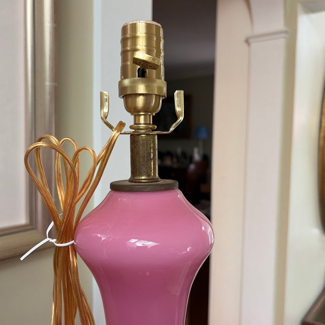 Mid-Century Modern 1960s Large Vintage Pink Murano Lamp For Sale - Image 3 of 6