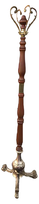 Brass & Wood Coat Stand, 1950s