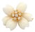 White Onyx Diamond 18k Yellow Gold Flower Brooch For Sale