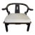 Vintage James Mont Style Black Laquered Horseshoe Chair Century Chair Co. For Sale