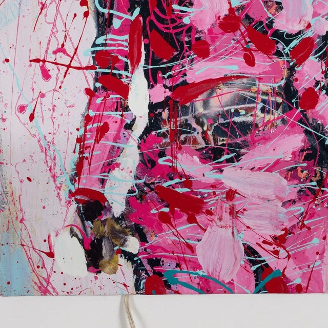 "Portrait of a Woman in Pink" Contemporary Modernist Abstract Figurative Oil Painting by Costain For Sale In New York - Image 6 of 9