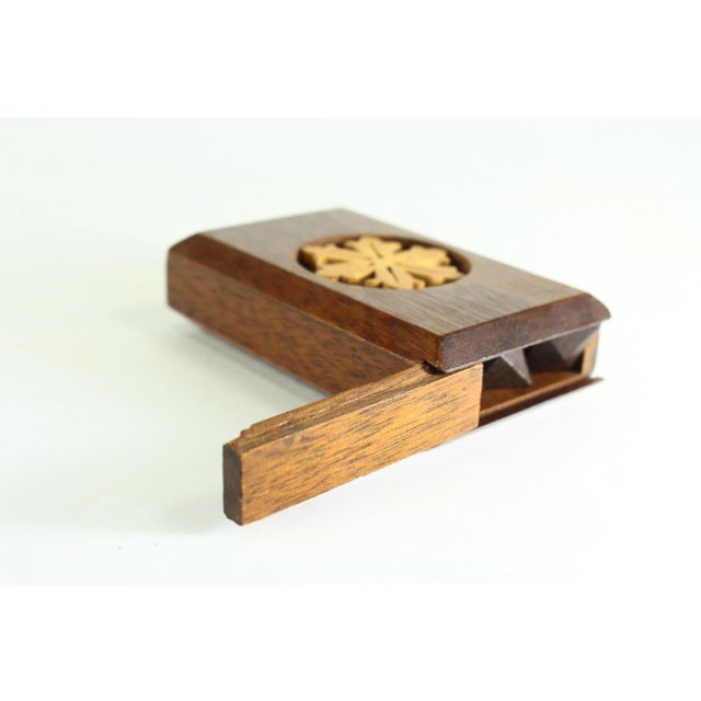Mid-Century Modern Mid 20th Century Novelty Hand-Carved Wooden Box With Puzzle Inside For Sale - Image 3 of 13