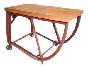 Industrial Wood & Metal Table/Cart