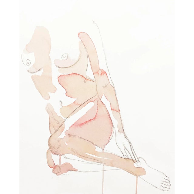 "Nude No. 67" Contemporary Original Figurative Watercolor Painting by Elizabeth Becker For Sale