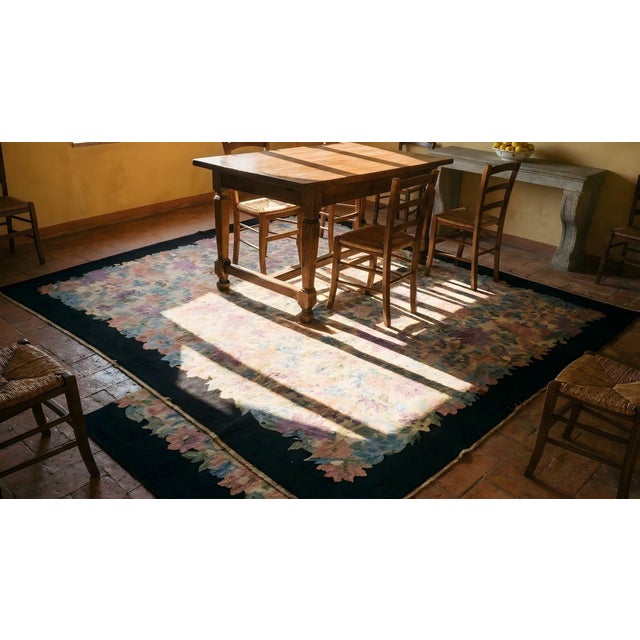 1920s Ivory Rosette Floral Antique Chinese Art Deco Carpet by Fette-Li 5' X 7' 10" Knotted Wool Rug For Sale - Image 13 of 15