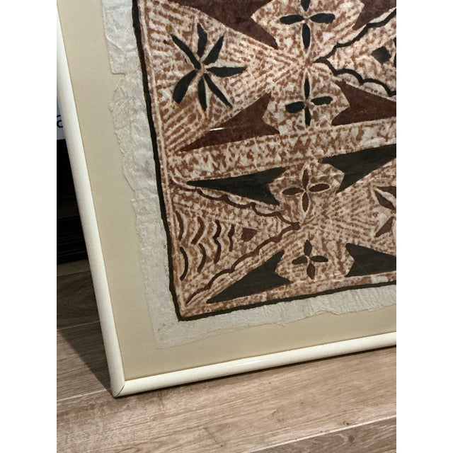Early 20th Century Original Framed Tapa Cloth For Sale - Image 10 of 10