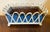 1930's White Painted Zinc Basketweave Cachepot Planter or Jardiniere With Blue Tole Liner on Ball Feet For Sale - Image 11 of 14