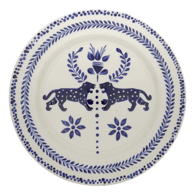 Johanna Ortiz Deep Navy El Relato Dinner Plate, Set of 2 For Sale