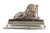 Silver Inkwell with Lion Figure and Pen on Marble and Silver Base with Claw-Shaped Feet For Sale - Image 4 of 9