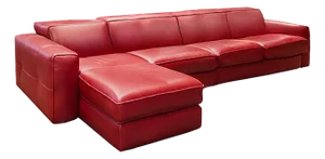 Burgundy Red Leather Sectional Reclining Sofa