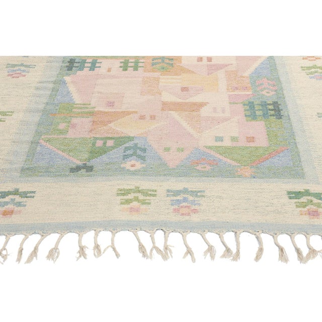 Ingegerd Silow Vintage Swedish Pictorial Rollakan Rug - 04'07 X 06'09 For Sale - Image 4 of 9