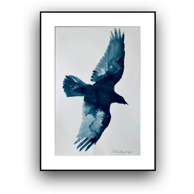 Contemporary "Flight 8" Framed Contemporary Minimalist Ink on Paper Drawing For Sale - Image 3 of 6