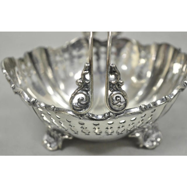 Silver Antique Wallace Bros Victorian Silver Plated Reticulated Small Basket Nut Dish For Sale - Image 8 of 15