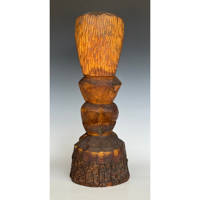 Carved Monkey Pod Wood Akua Tiki Totem Sculpture For Sale - Image 9 of 12