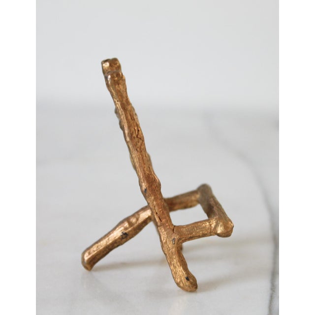Mid 20th Century Vintage Miniature Hollywood Regency-Style Brass Faux Bamboo Tabletop Easel For Sale - Image 5 of 12
