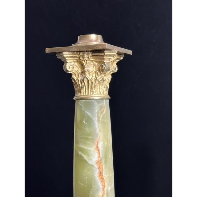 Antique French Lamp in Onyx with Crystal and Bronze, 1870s For Sale - Image 5 of 11