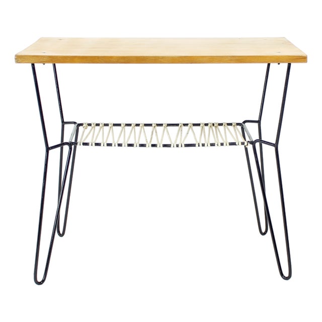 Coffee Table with Metal Base, Czechoslovakia, 1960s For Sale