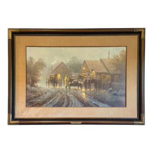 Vintage G. Harvey “A Country Post” Limited Edition Framed Print, 1982