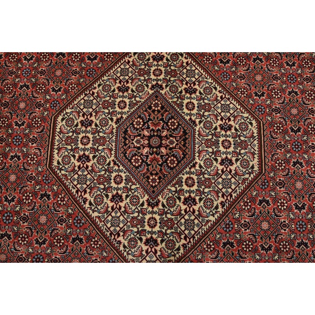 Fine Bidjar Rug 8’2” X 9’7” Red Wool Vintage Traditional Hand-Knotted Carpet For Sale In Philadelphia - Image 6 of 15