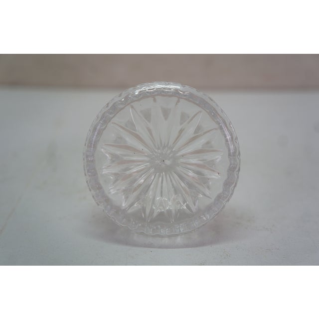 Vintage American Faceted Cut Crystal Liquor Wine Bar Bottle Decanter For Sale - Image 10 of 17
