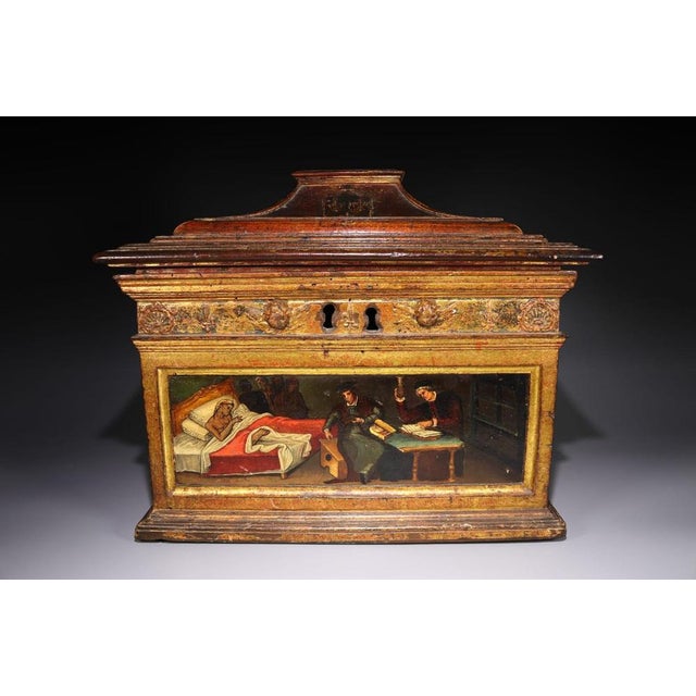 Wood Spanish Renaissance Medical Box, 1550s For Sale - Image 7 of 14