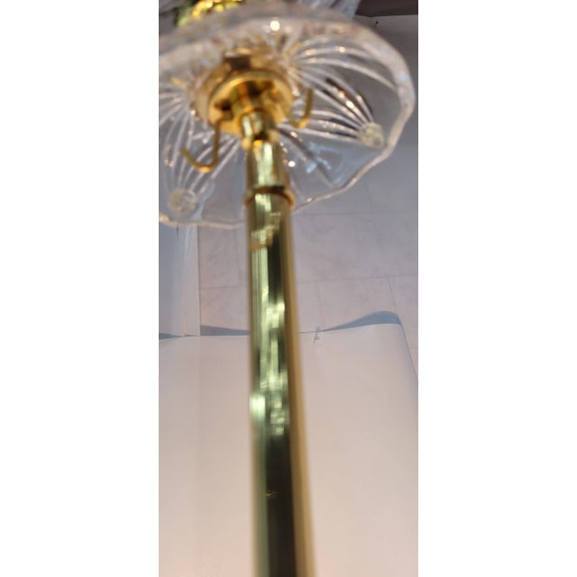 1990s Vintage Brass & Crystal Bell-Jar Chandelier Pendant Foyer Light For Sale - Image 10 of 12