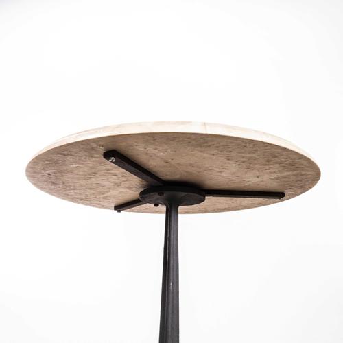 Vintage French Cast Base Bistro Table with White Top, 1970s For Sale - Image 3 of 6