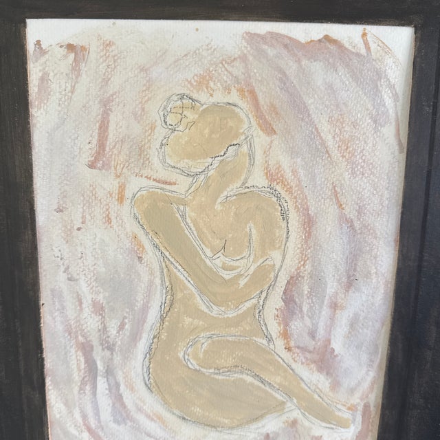 Original Abstract Figurative Acrylic and Charcoal Painting Matted and Framed Created by myself, Dawn Lensing. Other...