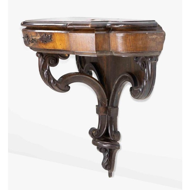 Ancient Wall Consolle realized in Italy in 19th Century. Some minor losses and scratches.