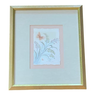 Late 20th Century Gold Framed Floral Botanical Watercolor Print Signed and Numbered Mary Vincent Bertrand For Sale