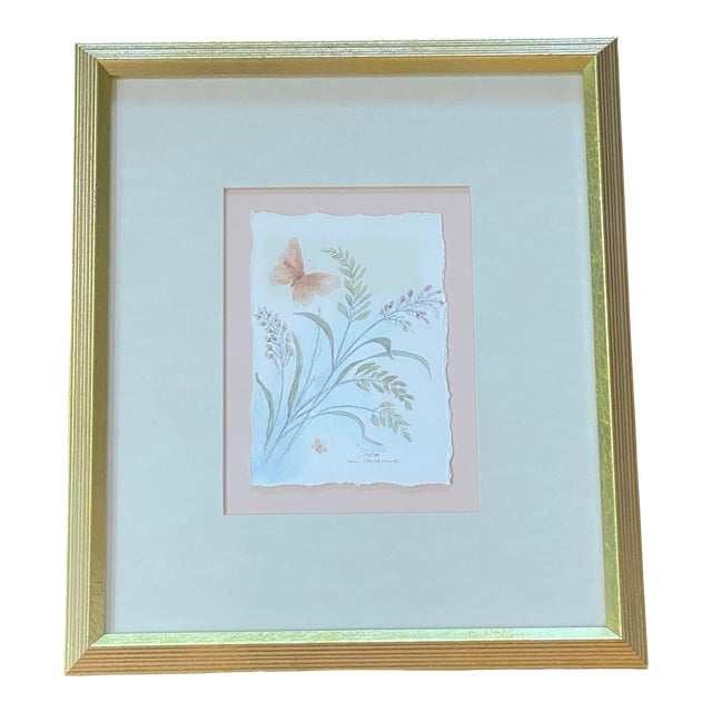 Late 20th Century Gold Framed Floral Botanical Watercolor Print Signed and Numbered Mary Vincent Bertrand For Sale