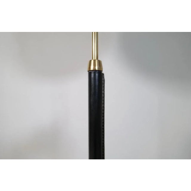Mid-Century Brass and Black Leather Floor Lamp from Falkenbergs Belysning, Sweden, 1960s For Sale - Image 9 of 18