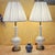 Mid 20th Century Pair of Vintage White Crackle-Glaze Table Lamps With Pleated Shades – 35” For Sale - Image 18 of 18
