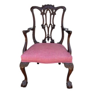 Antique Chippendale Style Armchair For Sale