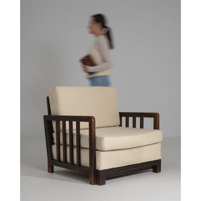 Cream Early 20th Century France Cream Wood Armchair For Sale - Image 8 of 11