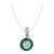Art Deco Style Diamond Emerald Platinum Target Pendant Necklace For Sale